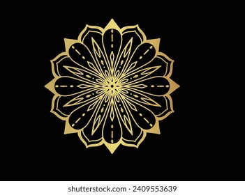 Vector golden luxury mandala background design template for use as elements and resources of Arabic patterns, wedding, and cultural decoration purpose