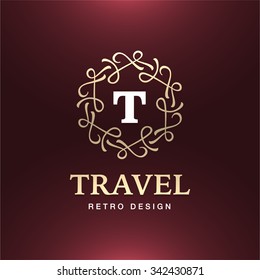 vector golden luxury manuscript formal logotype flourishes pattern partnership monogram mark straight classical knight royalty abstract edge red golden fashionable sign rich formal ornate gold luxurio