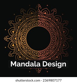 Vektorgoldenes Mandala-Design, Hintergrund-Design 