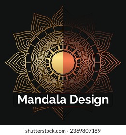 vector golden mandala design for background design 