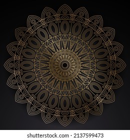 Vector golden mandala. Design for prints.