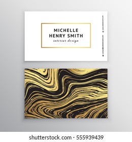 Vector golden marbling business card