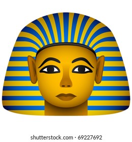 vector golden mask of the egyptian pharaoh