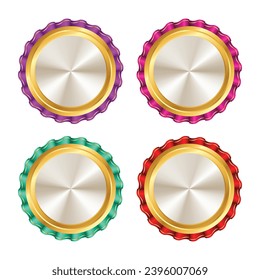Vector golden medal design. big colorful award label.