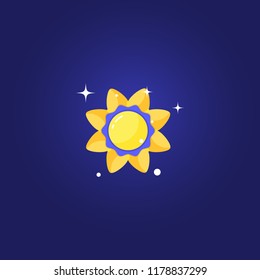Vector golden medal , first place winner award vector illustration isolated on blue background.