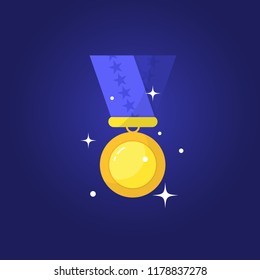 Vector Golden Medal Ribbon First Place Stock Vector (Royalty Free