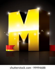 vector del alfabeto metálico dorado