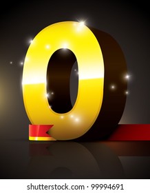 vector of golden metallic alphabet