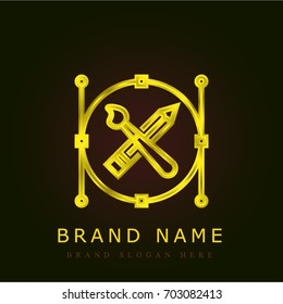 Vector golden metallic logo