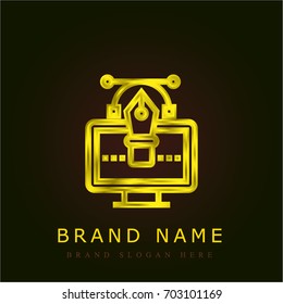 Vector golden metallic logo