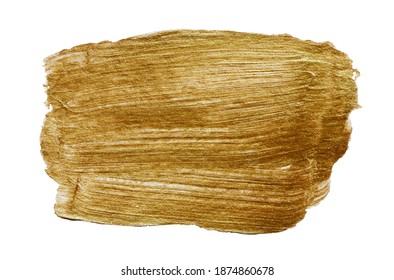Vector golden metallic paint texture isolated on white - acrylic element for Your design