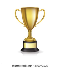 vector golden metallic trophy cup