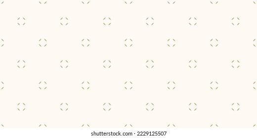 Vector golden minimalist seamless pattern. Simple floral geometric texture. Abstract luxury minimal gold and white background with small flower shapes, dots. Elegant repeat design for decor, website