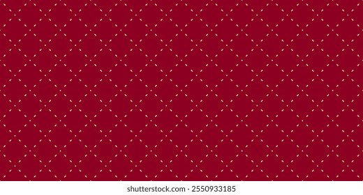 Vetor de ouro minimalista sem costura padrão. Textura geométrica mínima sutil. Simples luxo vermelho e ouro abstrato fundo com pequenos pontos, linhas, grade. Elegante design repetido para papel de parede, decoração