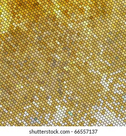 Vector golden mosaic. Abstract background.