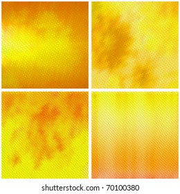 Vector golden mosaic set. Abstract background.