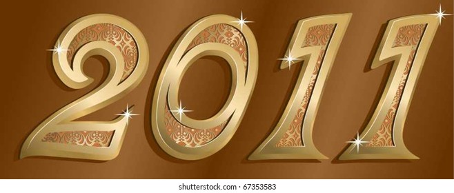 vector golden new year card