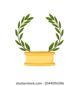 Vector dorado número 1 y corona. Premio de oro en pedestal, icono del ganador, éxito, símbolo del signo de recompensa aislado en blanco.