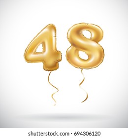 Vector Golden Number 48 Forty Eight Stock Vector (Royalty Free ...