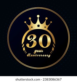 Vector Golden number anniversary party invitation card.