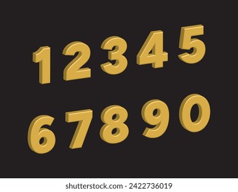 Vector golden numbers,set of gold numbers