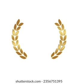 Vector golden olive foliage branches decorative ornament frame.