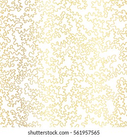 Vector Golden On White Abstract Doodle Drawing Line Texture Seamless Pattern Background. Great for elegant gold  fabric, cards, wedding invitations, wallpaper.