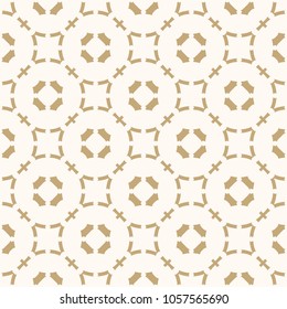 Vector golden ornament pattern in Arabian style. Beige and gold elegant seamless texture with curved geometric shapes, grid, lattice, repeat tiles. Abstract ornamental background. Expensive design