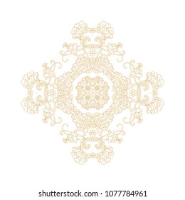 Vector golden ornamental rhombus composition on white background