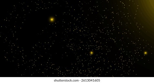 Vector golden particles. Glowing yellow bokeh circles abstract gold luxury background