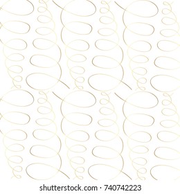 Vector golden pattern with gold christmas tree. Abstract  Christmas Hand drawn background for design and decoration textile, covers, package, wrapping paper.