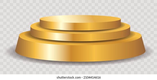 pedestal de oro vectorial con tres pasos