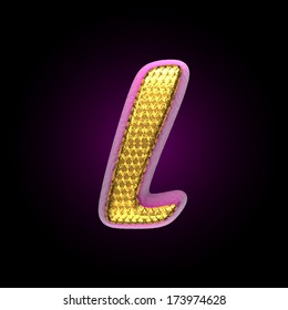 vector golden and pink letter
