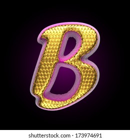 vector golden and pink letter