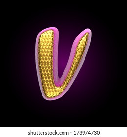 vector golden and pink letter