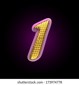 vector golden and pink letter