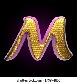 vector golden and pink letter
