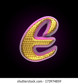 vector golden and pink letter