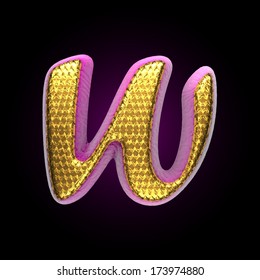 vector golden and pink letter