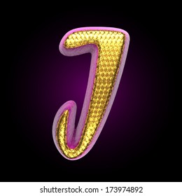 vector golden and pink letter