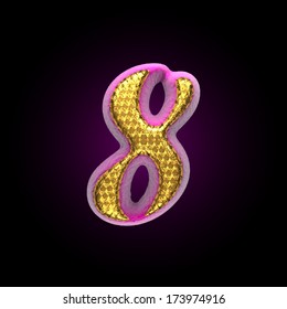 vector golden and pink letter