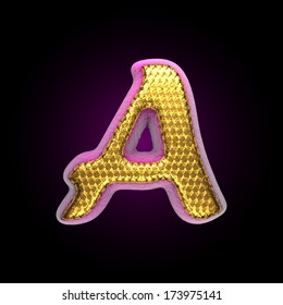 vector golden and pink letter