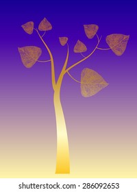 Vector golden poplar trees