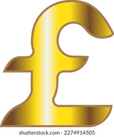 vector golden pound currency logo