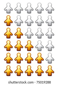 vector golden rating human figures