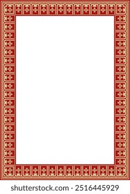 Vector golden with red Chinese rectangle, frame. Square ornaments of oriental peoples, korea, taiwan, china, hong kong, indonesia
