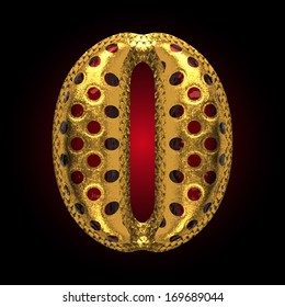 vector golden and red letter
