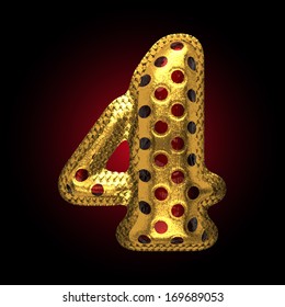 vector golden and red letter