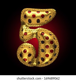 vector golden and red letter