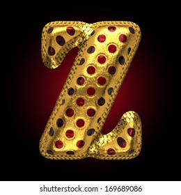 vector golden and red letter